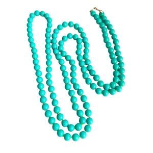 Stella & Dot Turquoise Beaded Necklace La Coco Layered Bead Retired‎ 60” Long
